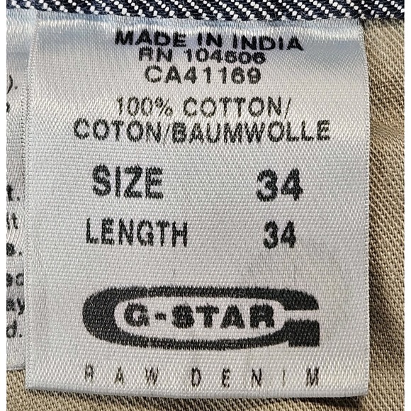 G Star Jeans Size 34 x 34 Low Com Straight Leg Zip Ankle Flap Pockets Distressed - Picture 11 of 13